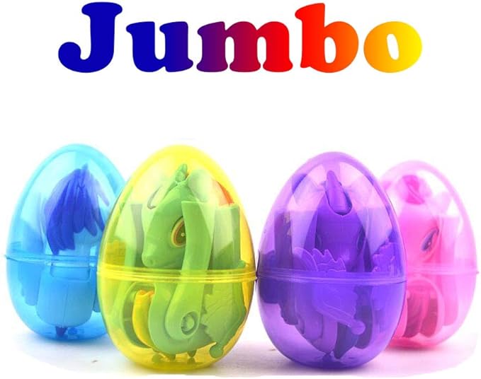 AA-159$-4 Pack Jumbo Unicorn Deformation Easter Eggs with Toys Inside for Kids