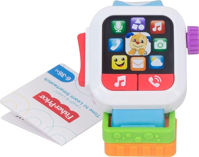 AA-179$-Fisher-Price Baby to Toddler Toy Laugh & Learn Time to Learn Smartwatch with Lights & Music for Pretend Play Infants