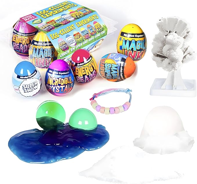 AA-259$-Toys Egg-Cellent Experiment - 6 Pack Science Experiments for Children- Egg-Shaped Activity Kit for Boys and Girls - Easter Party Favor or Basket Stuffer