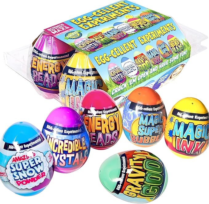 AA-259$-Toys Egg-Cellent Experiment - 6 Pack Science Experiments for Children- Egg-Shaped Activity Kit for Boys and Girls - Easter Party Favor or Basket Stuffer