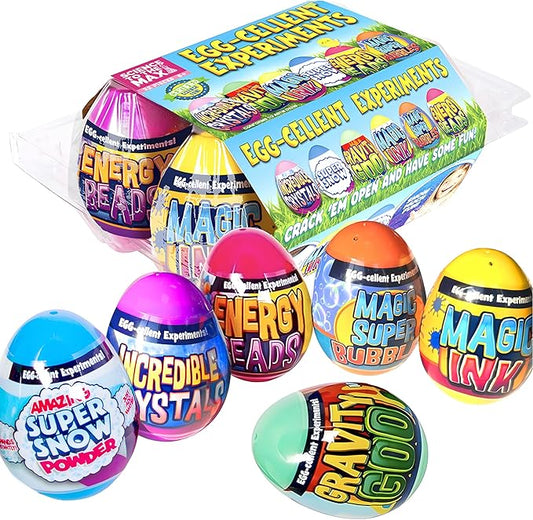 AA-259$-Toys Egg-Cellent Experiment - 6 Pack Science Experiments for Children- Egg-Shaped Activity Kit for Boys and Girls - Easter Party Favor or Basket Stuffer