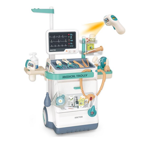 Debbie-3-Deluxe Doctor Kit for Kids - 26 Piece Pretend Medical Station Toy Set with Play Stethoscope and Medical Instruments - Perfect Role Play Gift for Toddlers and Young Children