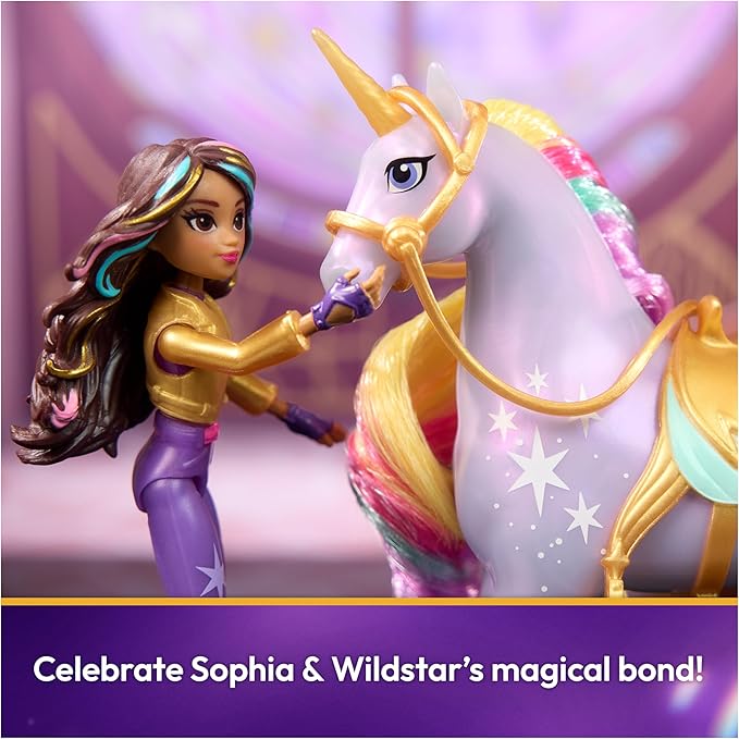 Debbie-466-Unicorn Academy, Sophia & Wildstar with 2 Accessories & Hair Tool