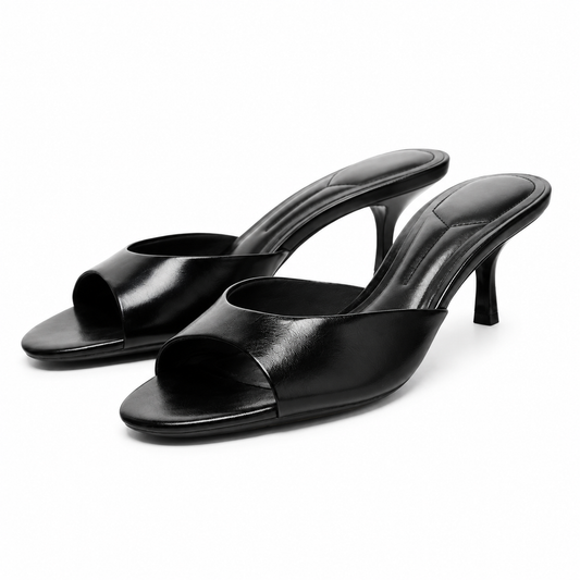 Patent leather peep-toe high heels