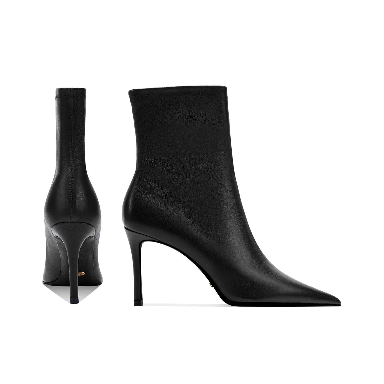 Real leather stiletto heels boots