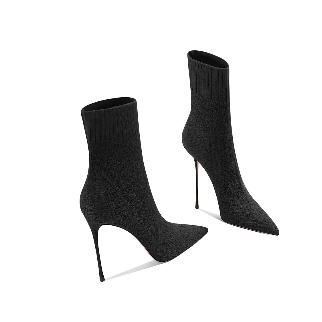 Black slimming stretch stocking boots
